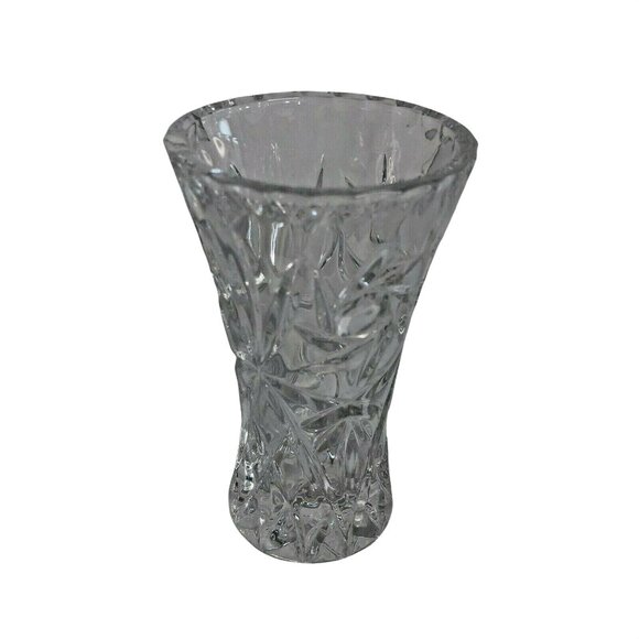 Vintage Clear Crystal Bud Vase With Starburst Design 4 in Tall - Picture 1 of 6